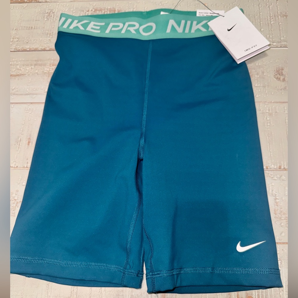 Nike Pro Blue Shorts with White Logo